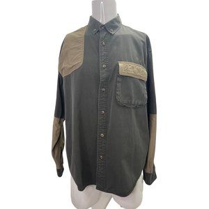 Vintage Gamehide Men Heavy Shirt Hunter Green Long Sleeve Button Up XL